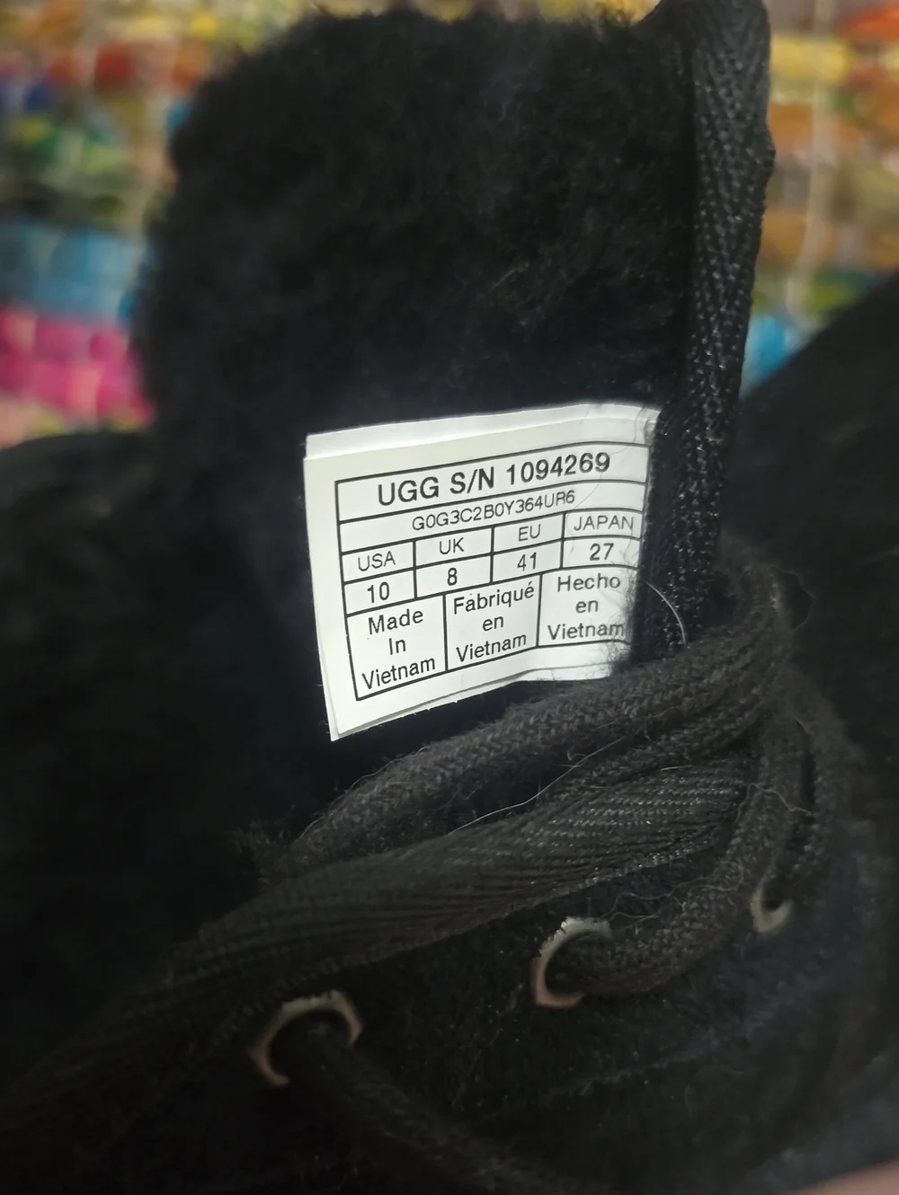 UGG Black Plush-Lined Ankle Boot
